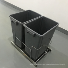 Cocina 2*35L Bin de desechos de plástico